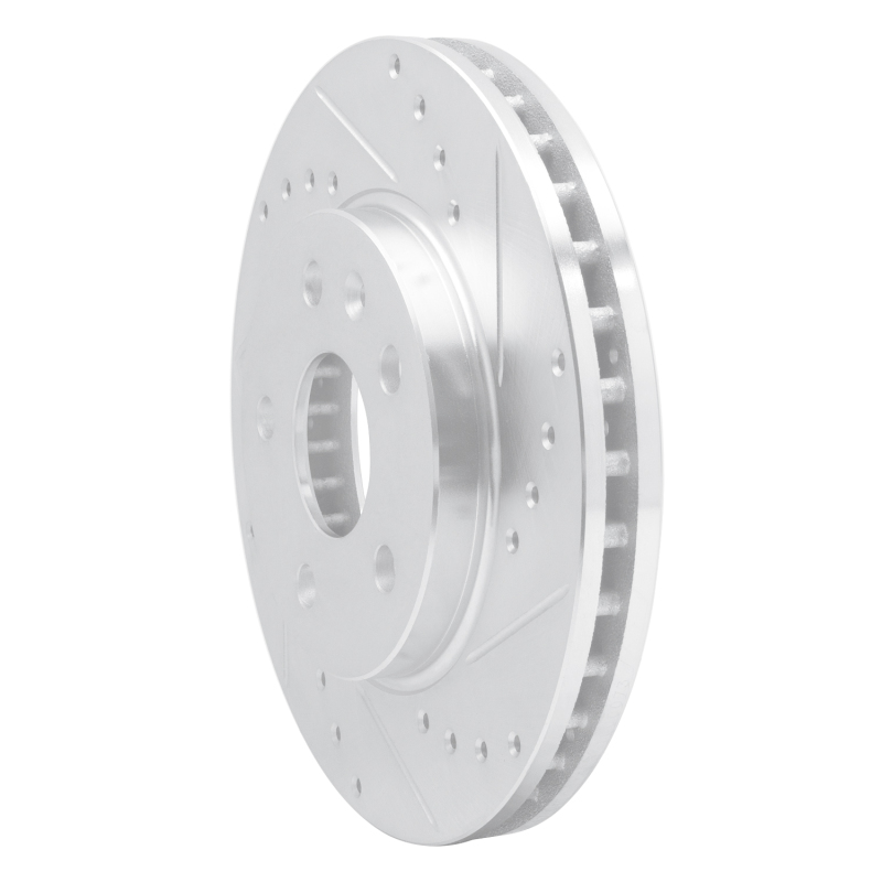 Buick LaCrosse Brake Rotor (1) - Front Right - R1 Concepts - Drilled & Slotted - Silver - `11-`16